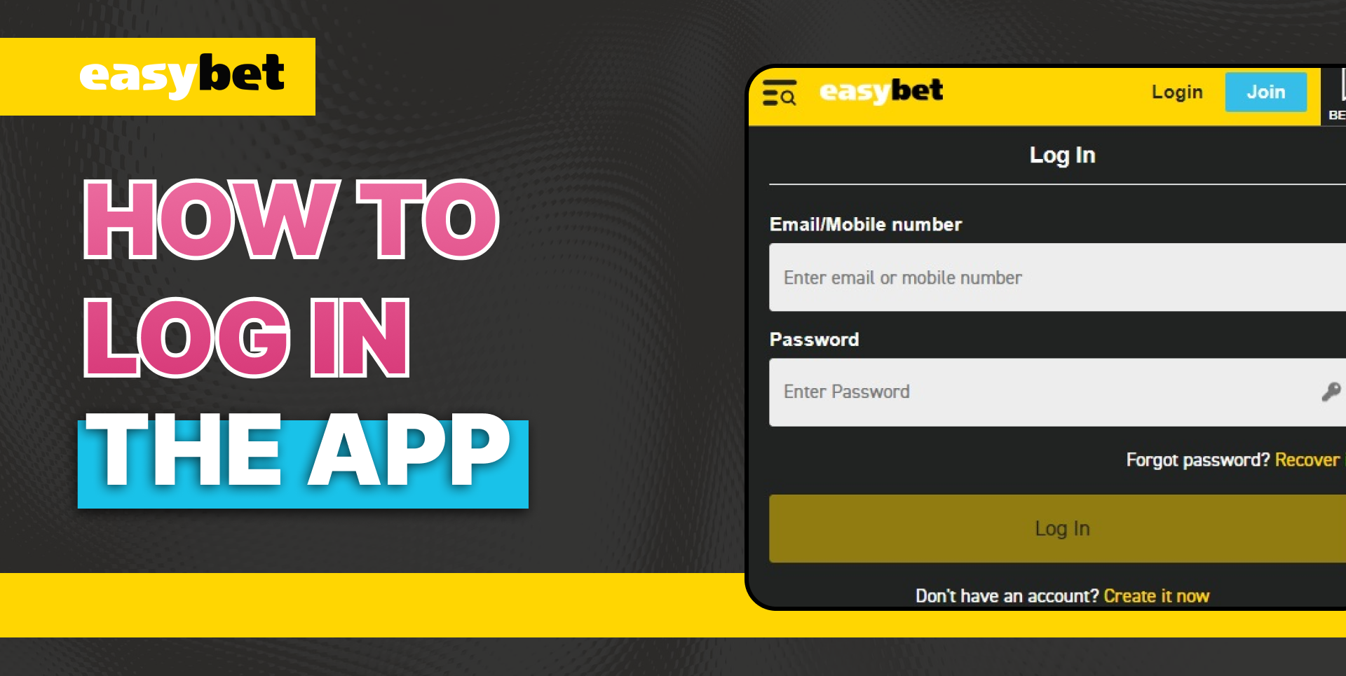 Steps to log in using mobile devices.