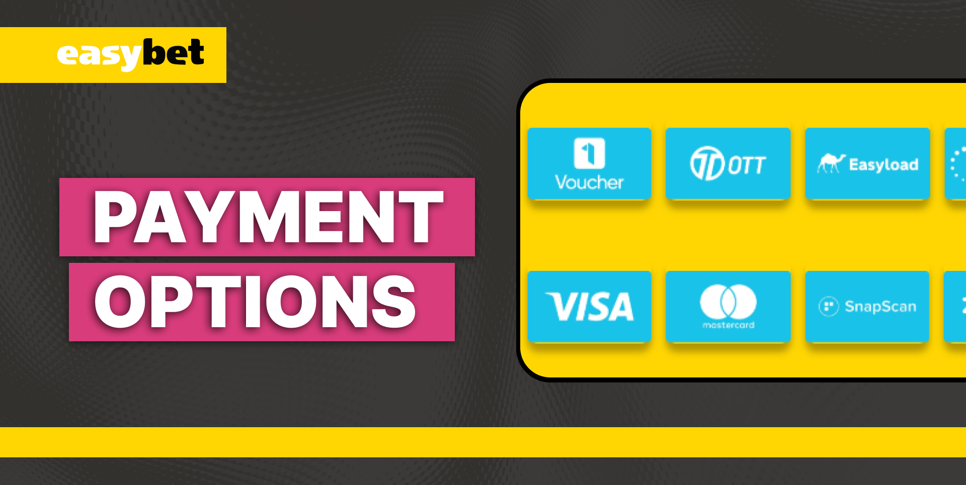 Money operations, payment methods and amount of deposit.