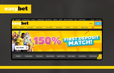 The second step to register an account in one click. Dekstop version ways to start betting.