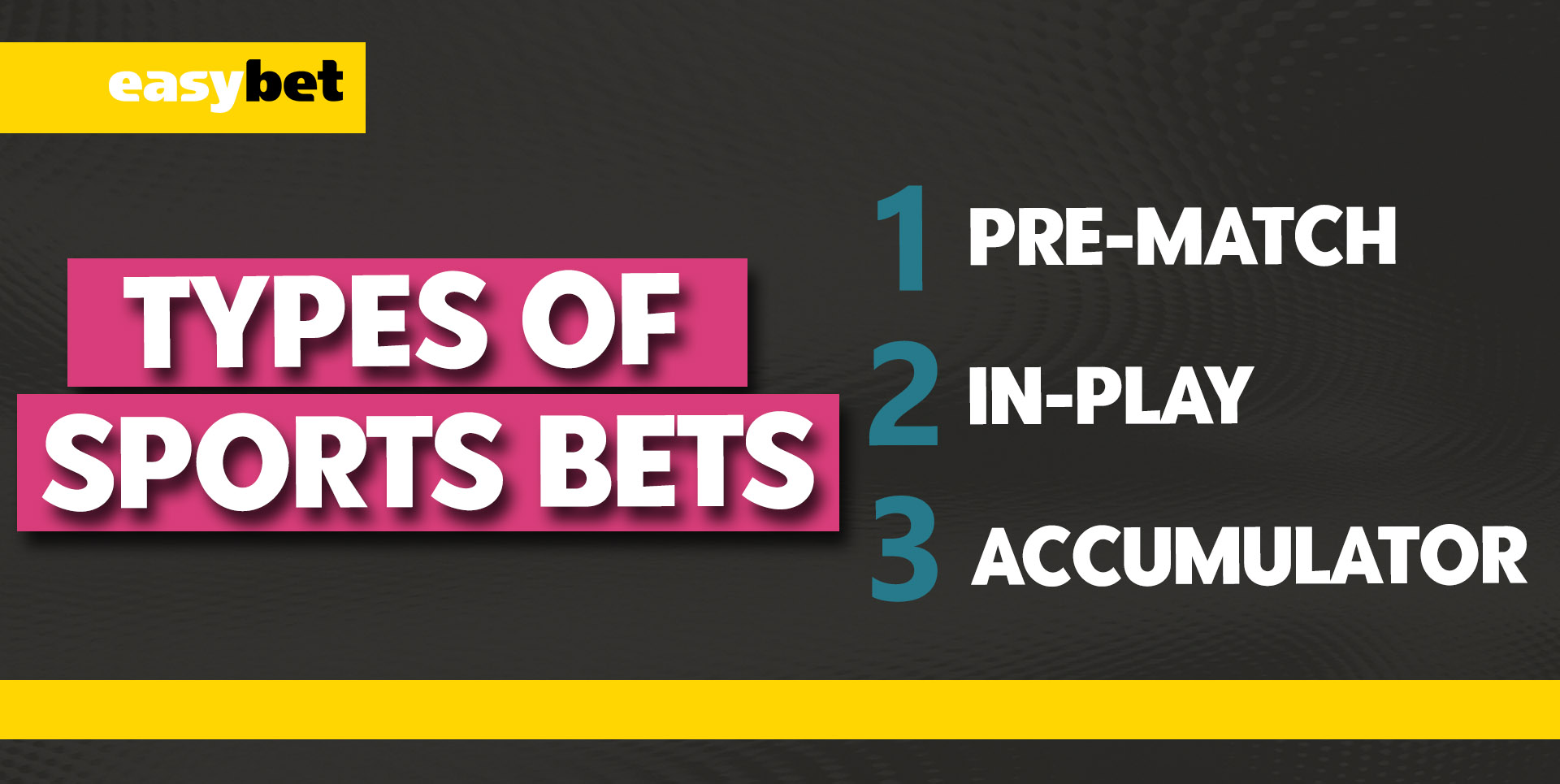 Pre-match, in-play, and accumulator bets on Easybet