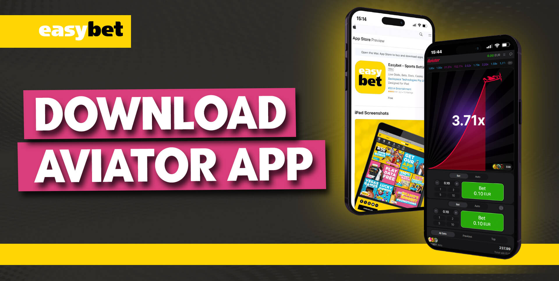 Screenshot of Easybet Aviator app installation process on mobile