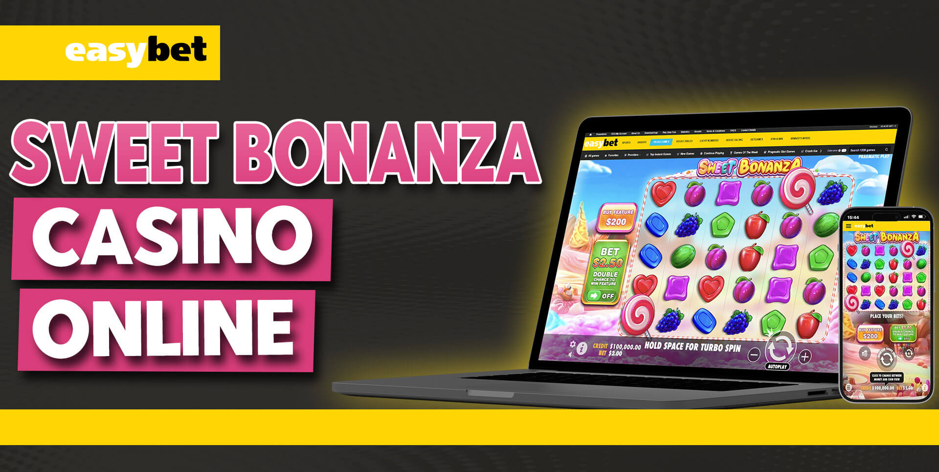 Sweet Bonanza slot on Easybet website